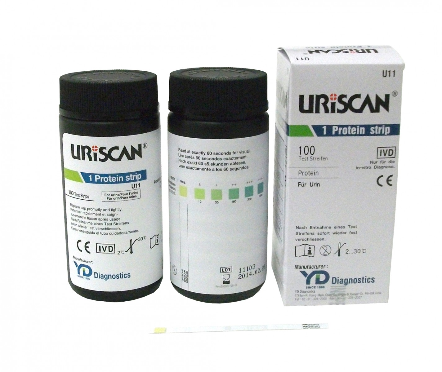 Тест-полоски для анализа мочи URISCAN 1 Protein, 100 шт/упак