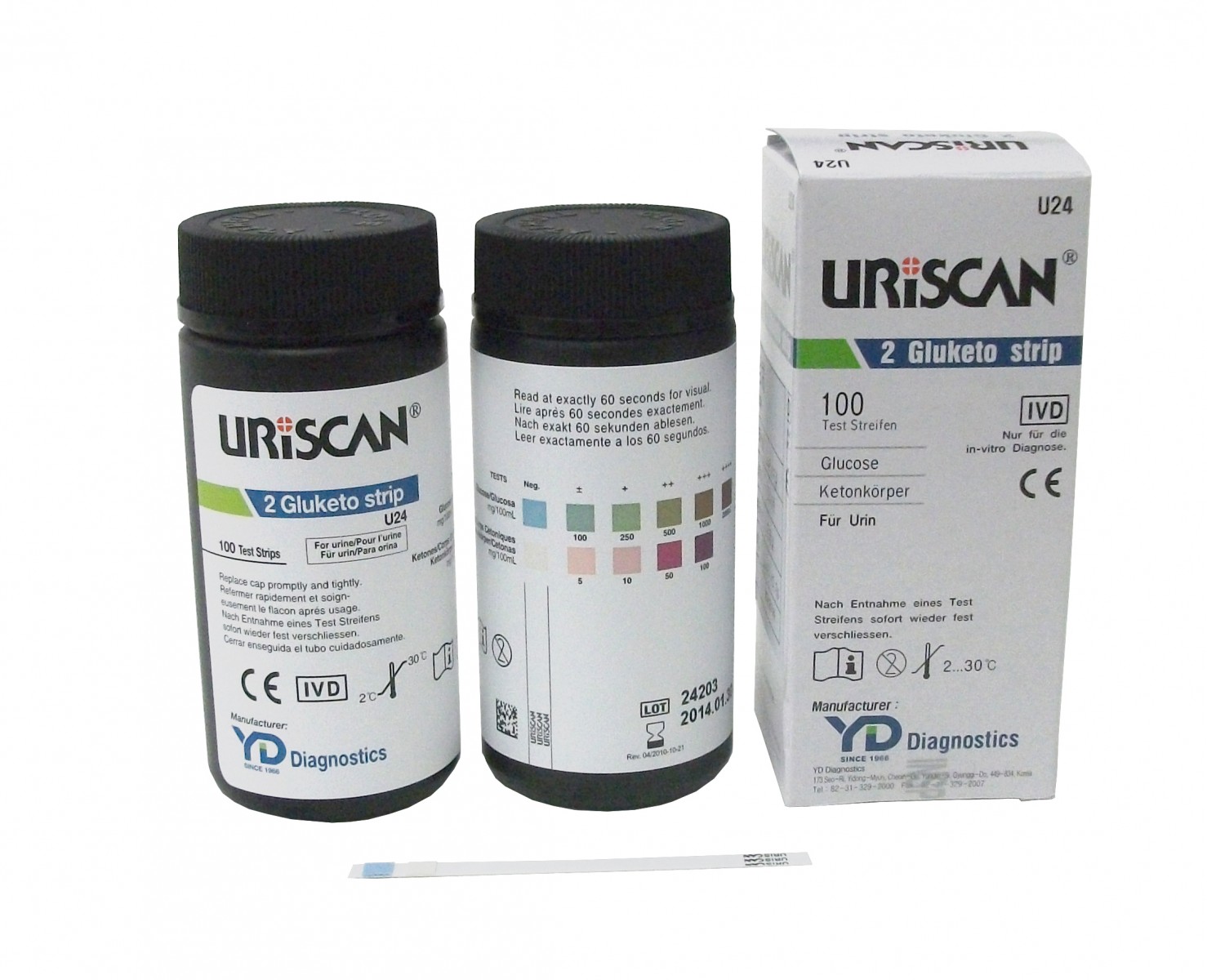 Тест-полоски для анализа мочи URISCAN 2 Gluketo, 100 шт/упак