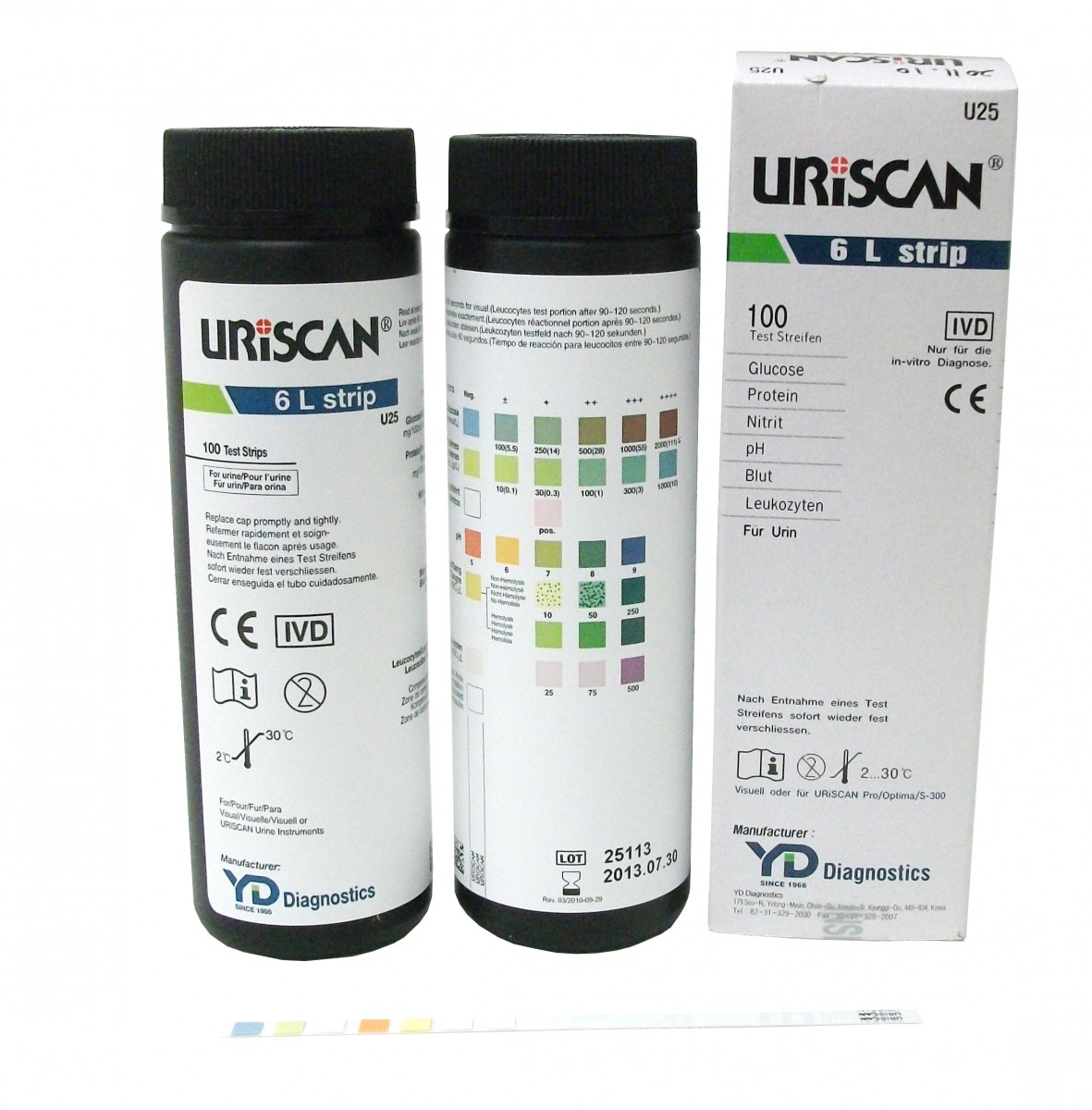 Тест-полоски для анализа мочи URISCAN 6L, 100 шт/упак